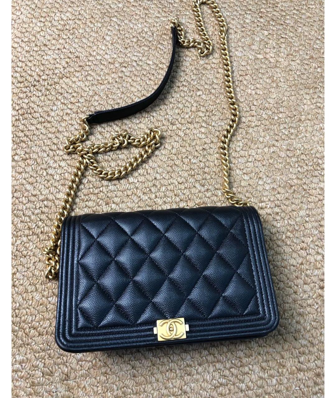 CHANEL Черная кожаная сумка через плечо, фото 2
