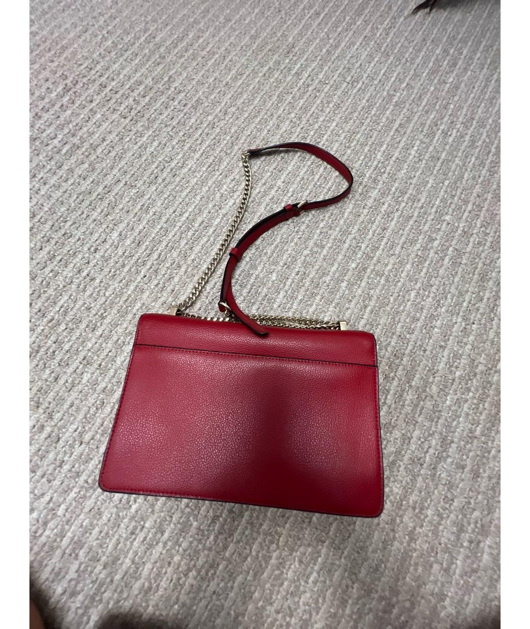 DKNY Красная кожаная сумка через плечо, фото 3