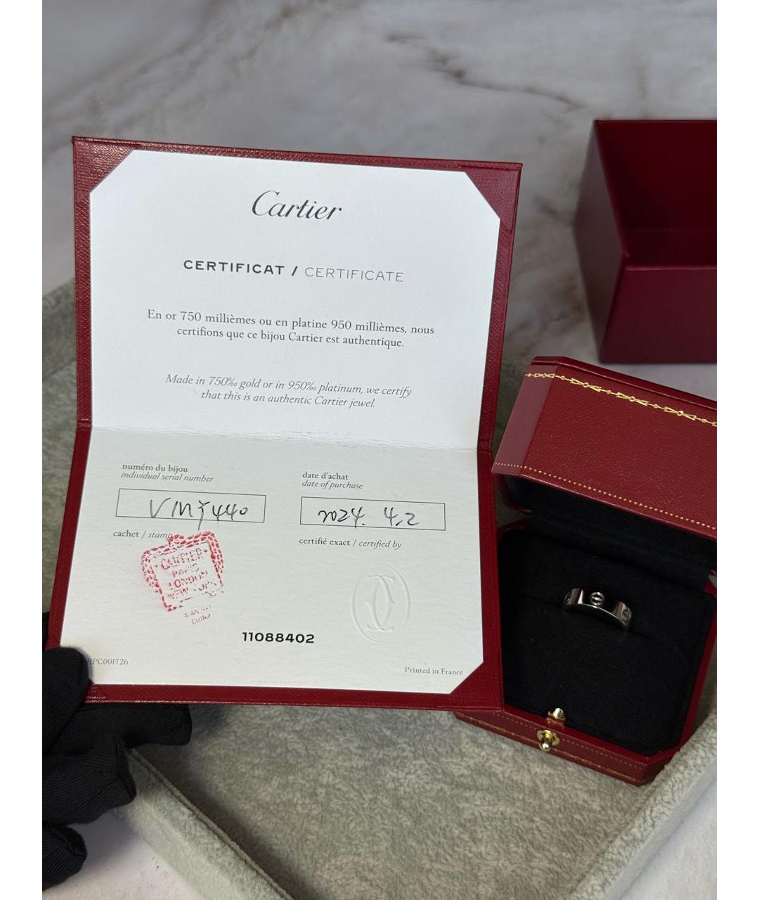 CARTIER Серебряное кольцо из белого золота, фото 8
