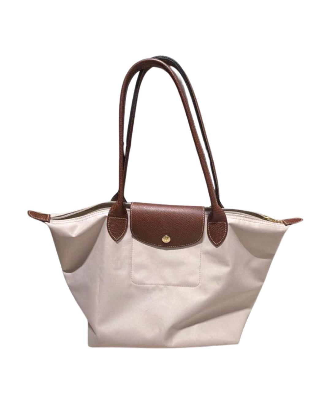 LONGCHAMP Бежевая тканевая сумка тоут, фото 1
