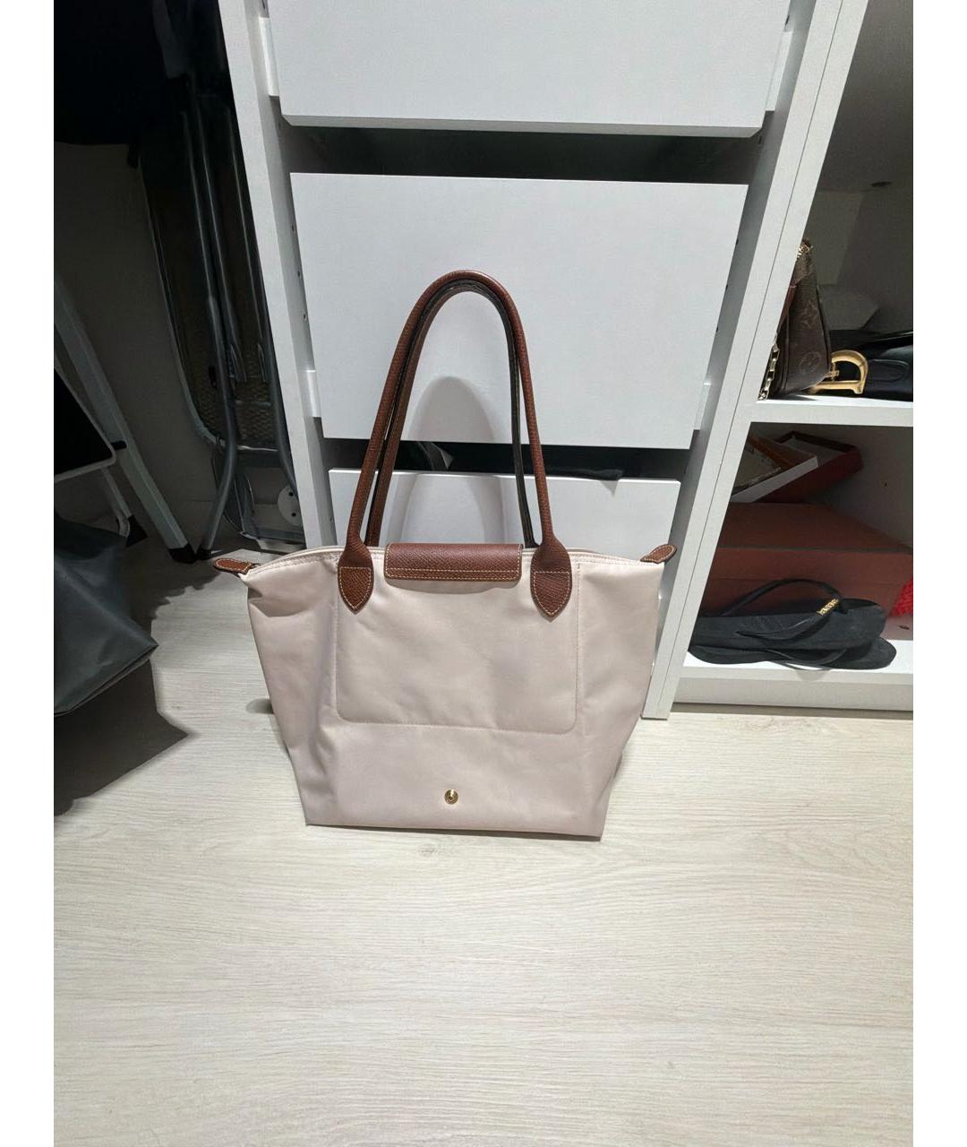 LONGCHAMP Бежевая тканевая сумка тоут, фото 3