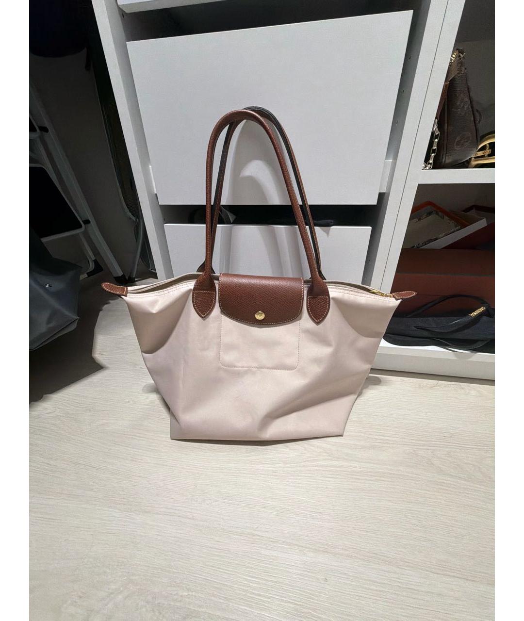 LONGCHAMP Бежевая тканевая сумка тоут, фото 5