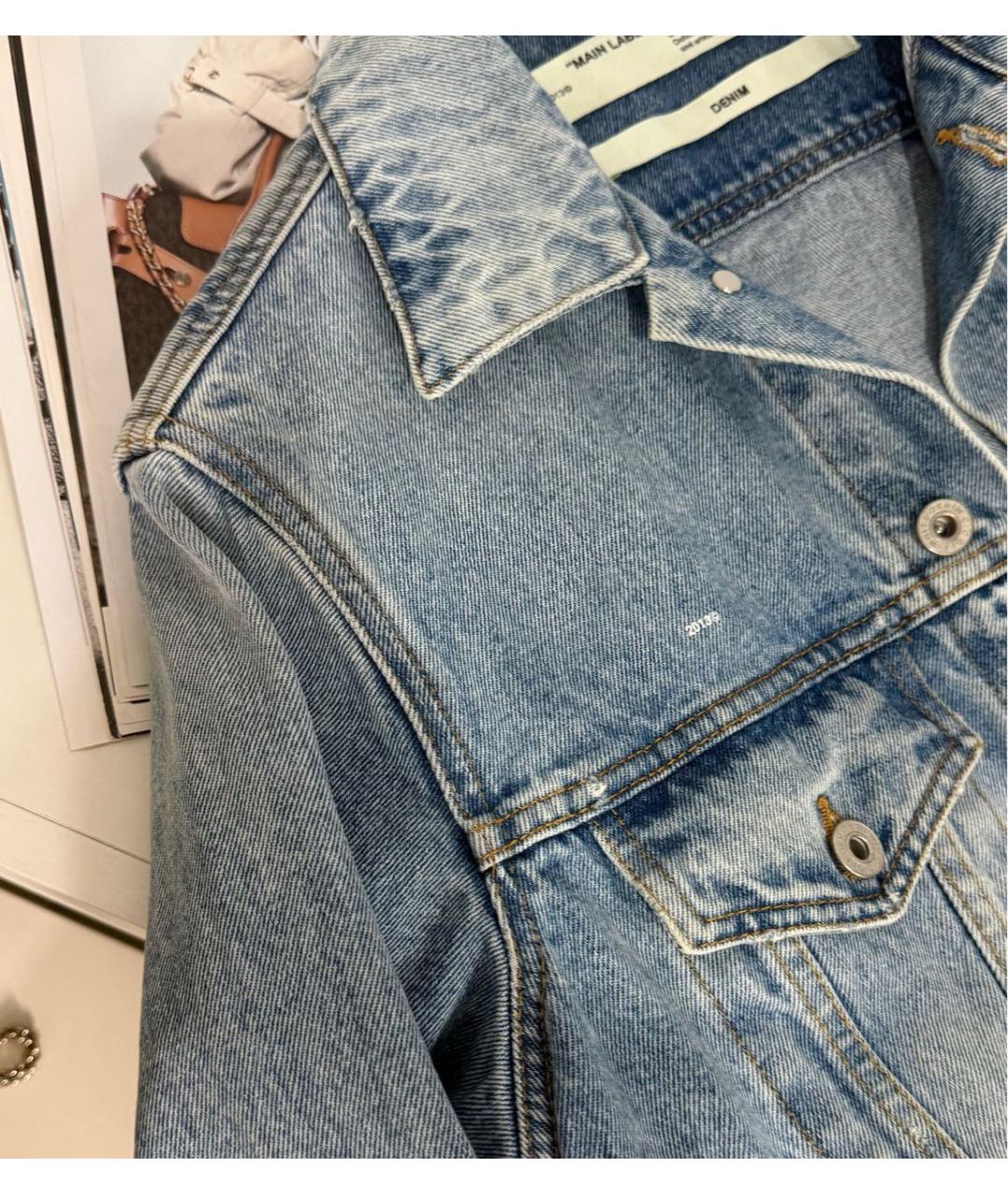 OFF-WHITE Голубая хлопковая куртка, фото 4