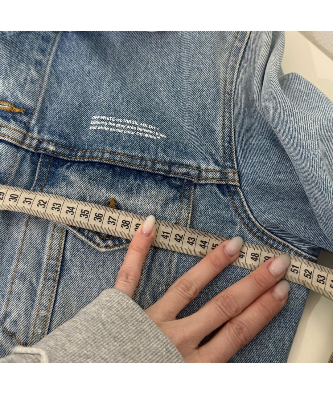 OFF-WHITE Голубая хлопковая куртка, фото 7