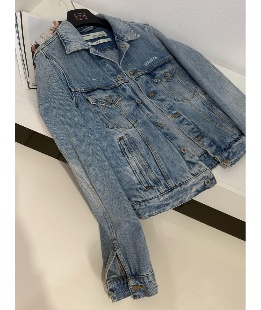 OFF-WHITE Голубая хлопковая куртка, фото 3