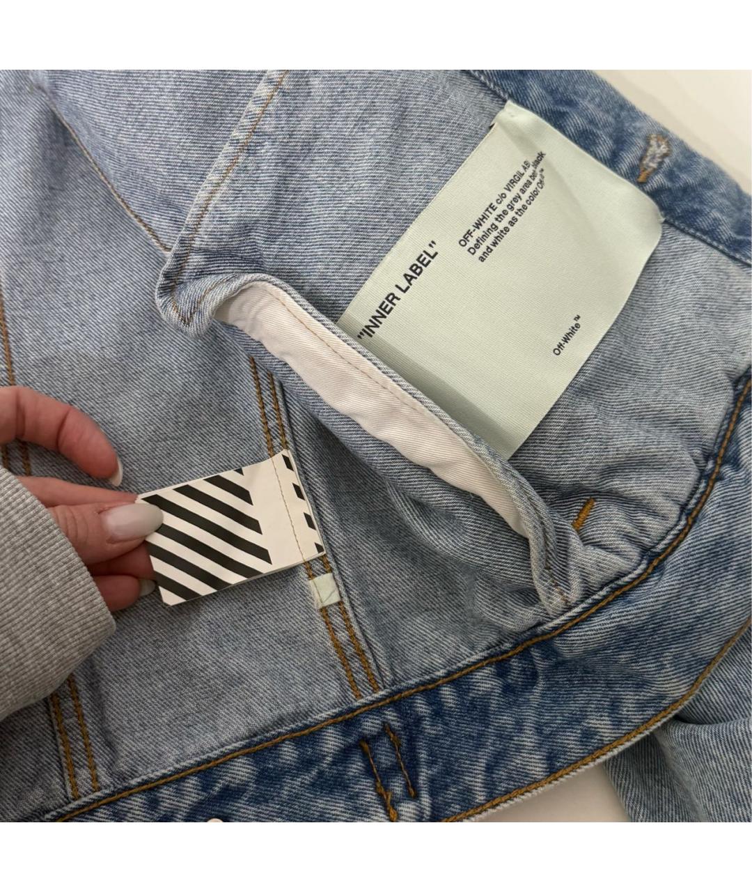 OFF-WHITE Голубая хлопковая куртка, фото 5