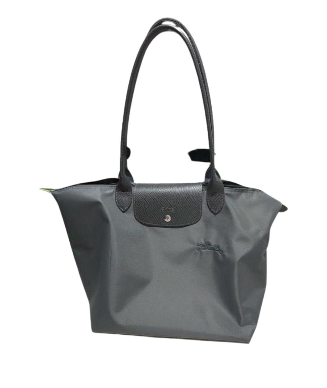 LONGCHAMP Антрацитовая тканевая сумка тоут, фото 1