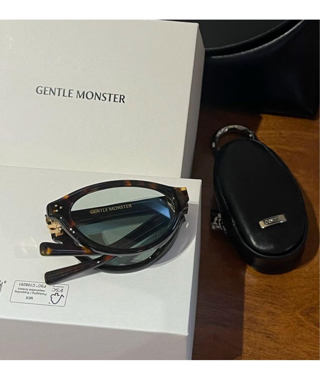 GENTLE MONSTER Коричневые пластиковые солнцезащитные очки, фото 5