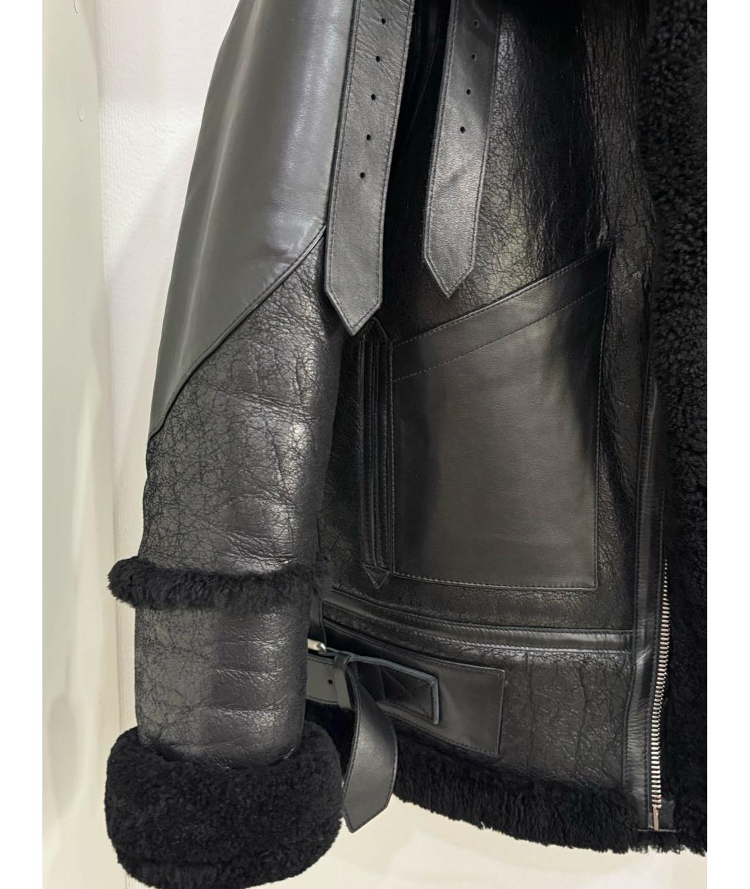 BALENCIAGA Черная кожаная дубленка, фото 6