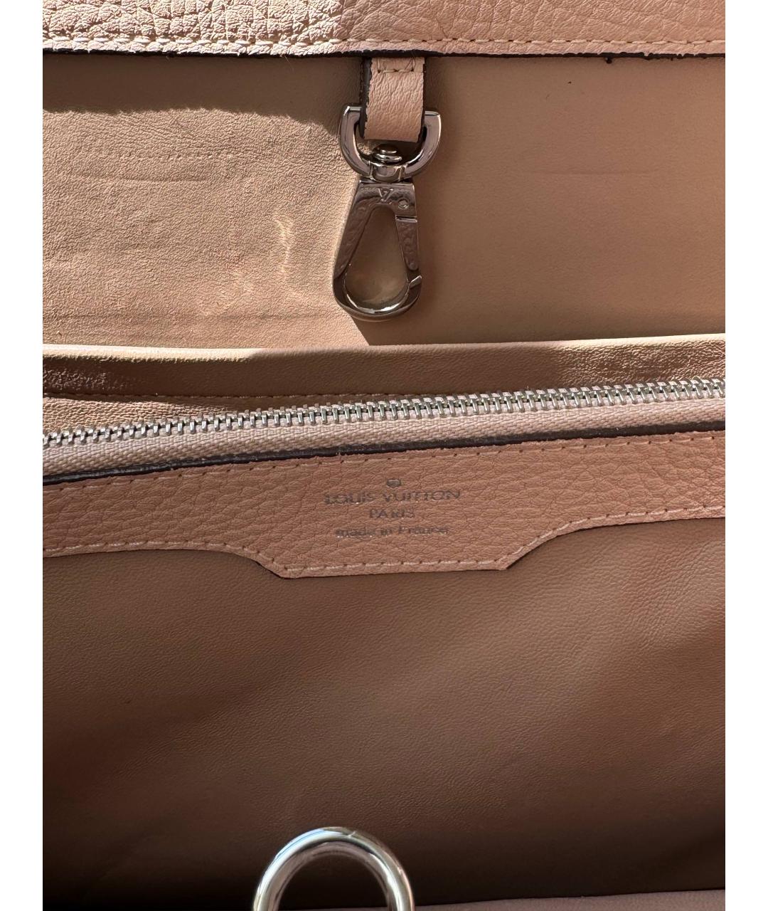 LOUIS VUITTON Розовая кожаная сумка с короткими ручками, фото 5