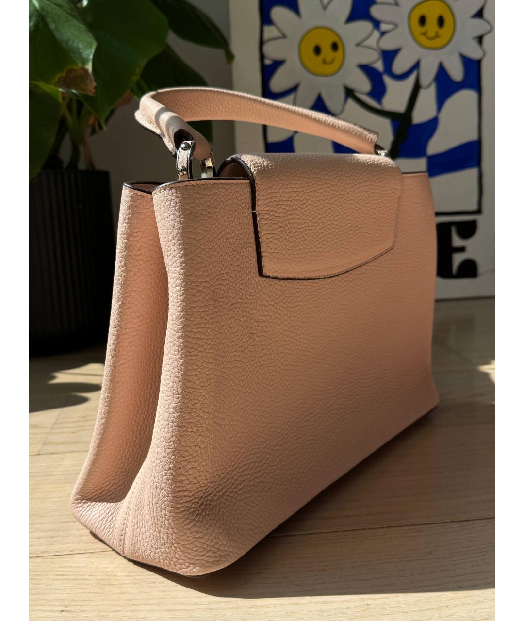 LOUIS VUITTON Розовая кожаная сумка с короткими ручками, фото 7