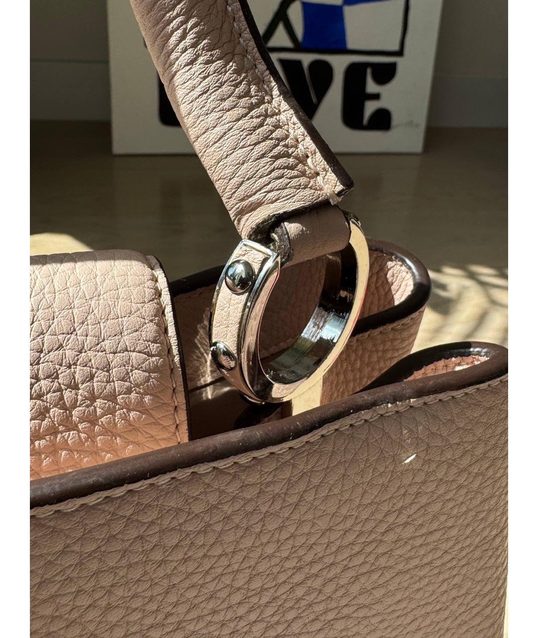 LOUIS VUITTON Розовая кожаная сумка с короткими ручками, фото 8