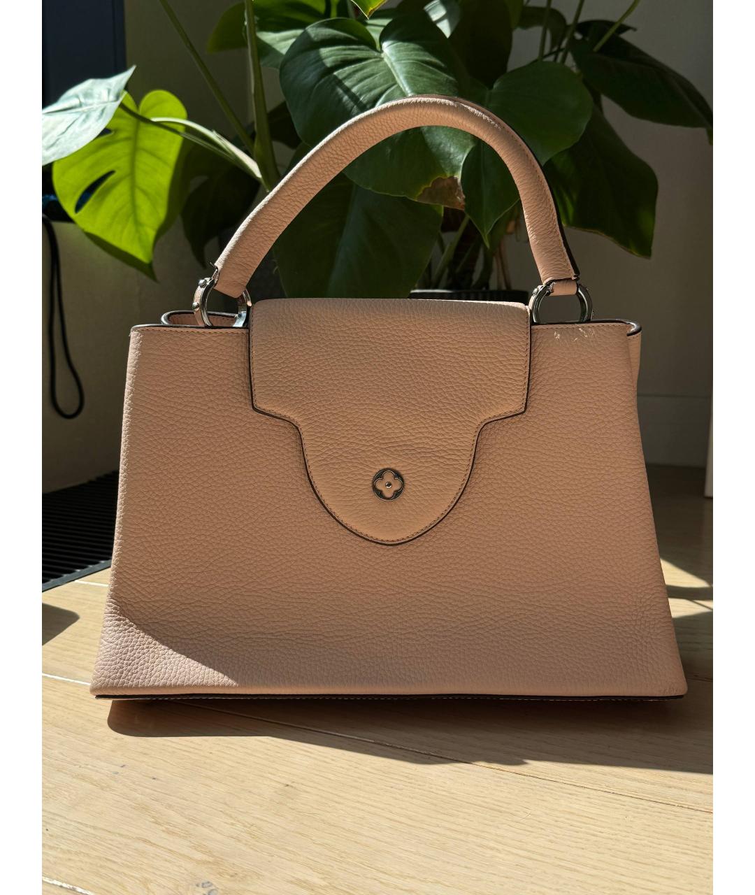 LOUIS VUITTON Розовая кожаная сумка с короткими ручками, фото 9