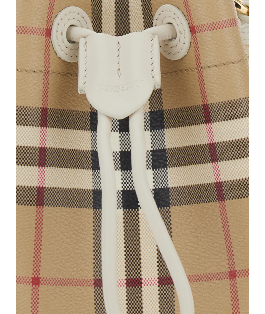 BURBERRY Бежевая сумка с короткими ручками из искусственной кожи, фото 3