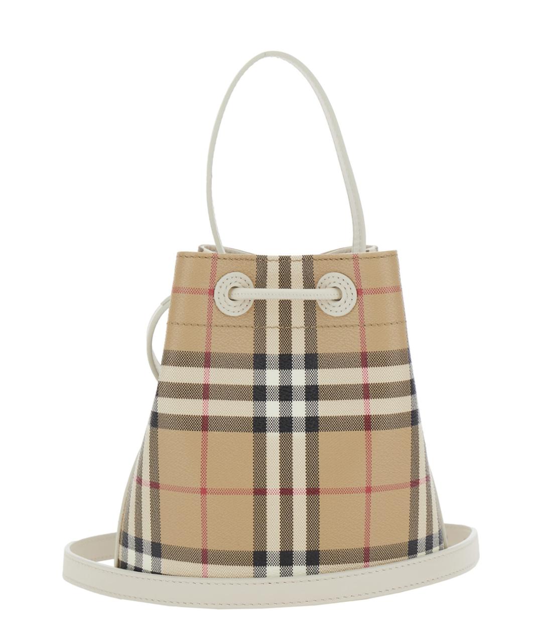 BURBERRY Бежевая сумка с короткими ручками из искусственной кожи, фото 2