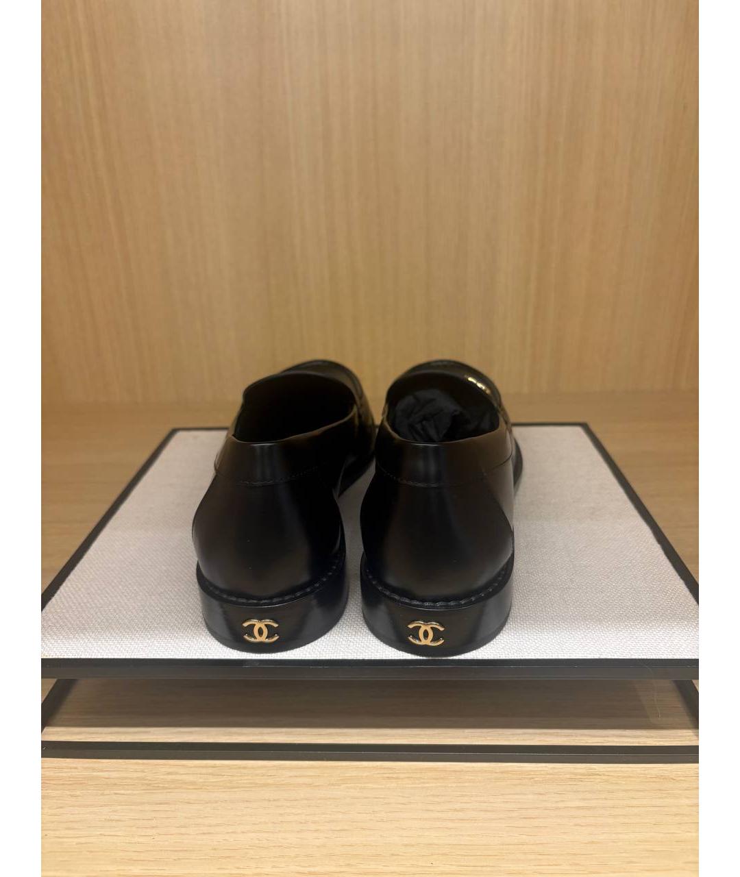 CHANEL Черные кожаные лоферы, фото 6