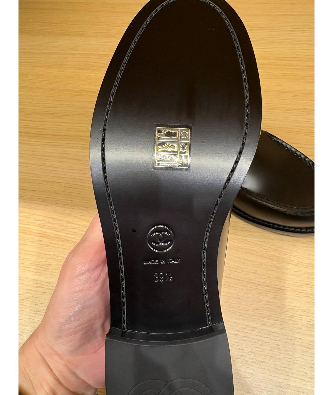 CHANEL Черные кожаные лоферы, фото 3