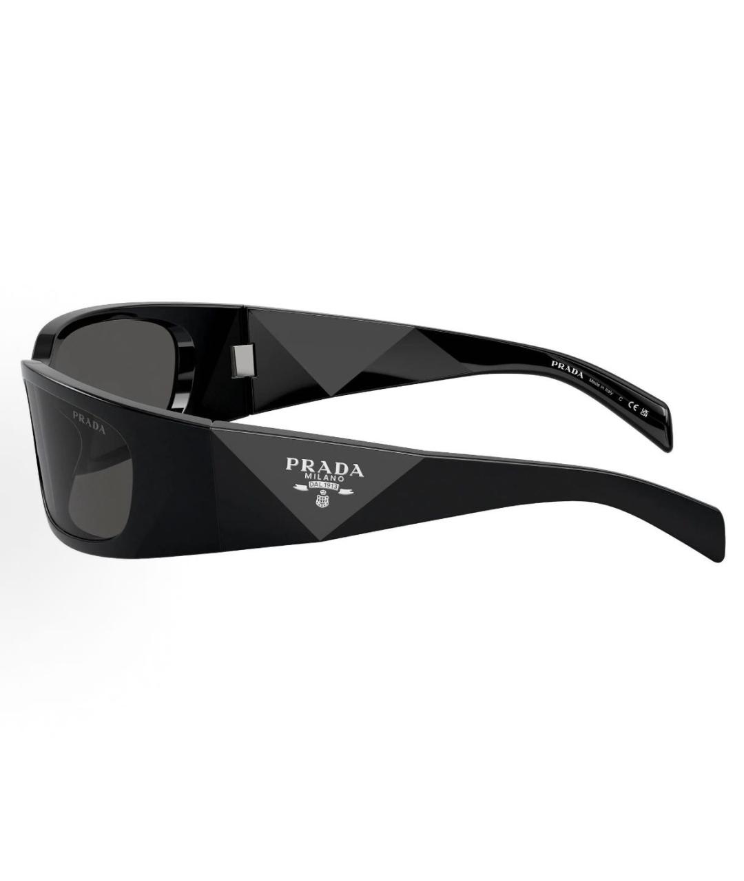 PRADA Черные пластиковые солнцезащитные очки, фото 3