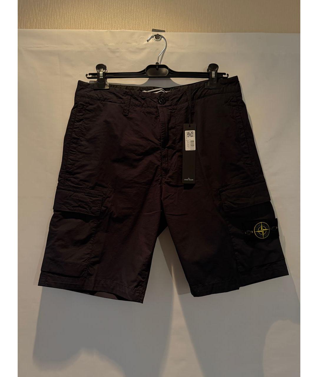 STONE ISLAND Темно-синие хлопковые шорты, фото 5
