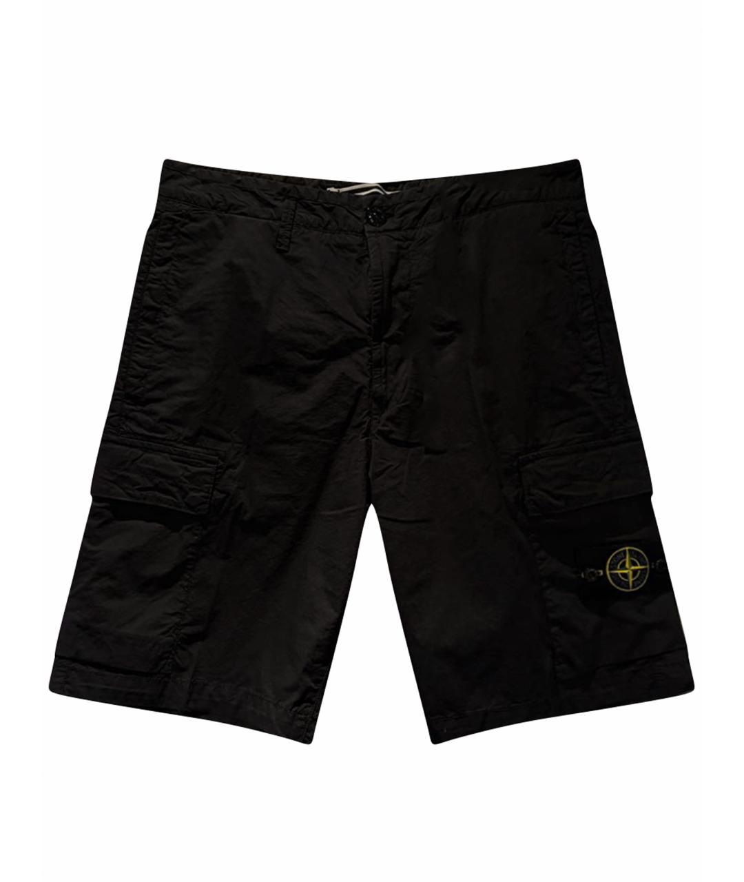 STONE ISLAND Темно-синие хлопковые шорты, фото 1