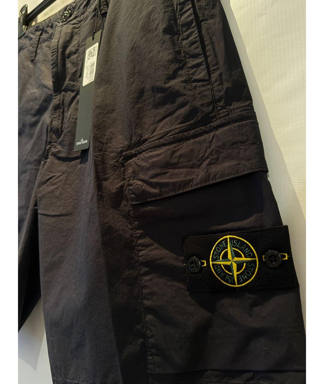 STONE ISLAND Темно-синие хлопковые шорты, фото 2