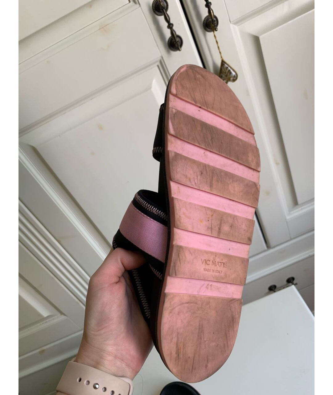 VIC MATIE Розовые кожаные сандалии, фото 5