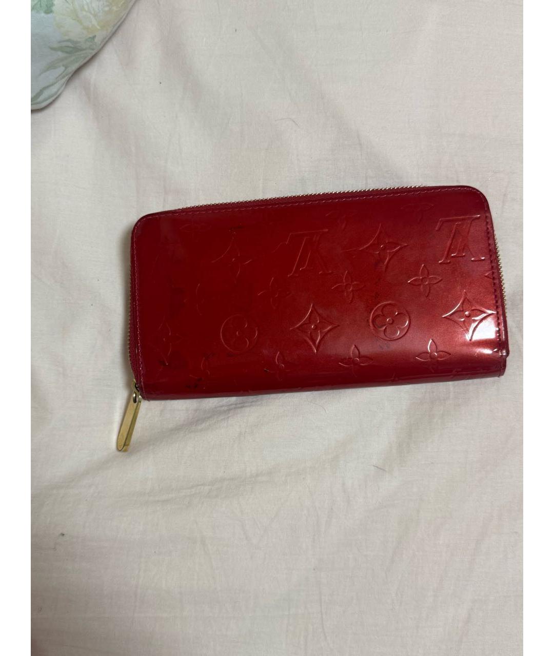 LOUIS VUITTON Бордовый кожаный кошелек, фото 3
