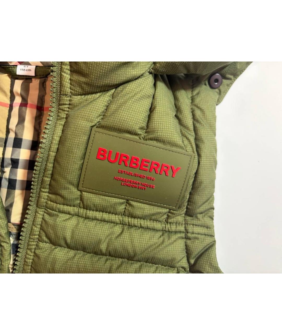 BURBERRY Зеленый полиэстеровый жакет / жилет, фото 2