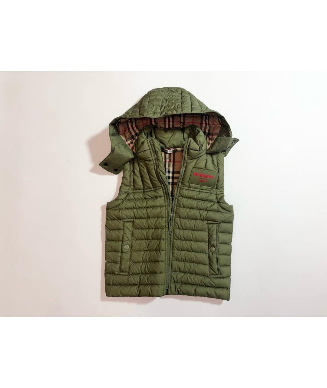 BURBERRY Зеленый полиэстеровый жакет / жилет, фото 7