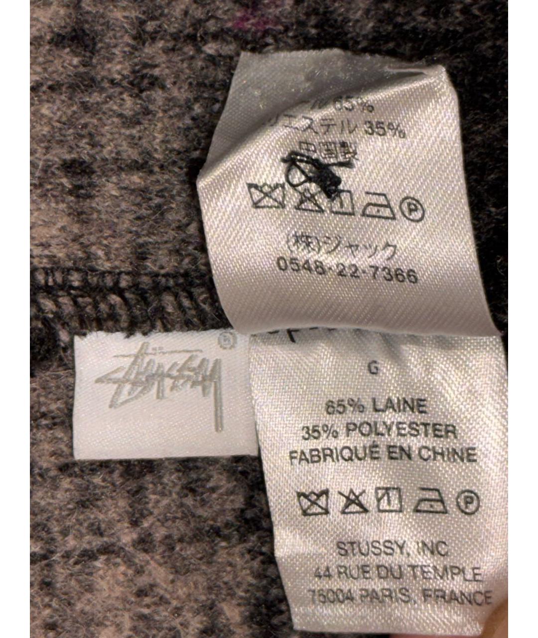 STUSSY Коричневая шерстяная кэжуал рубашка, фото 3
