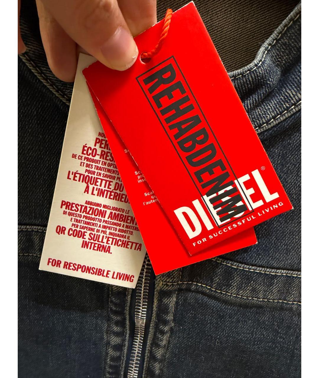 DIESEL Темно-синее хлопковое повседневное платье, фото 7