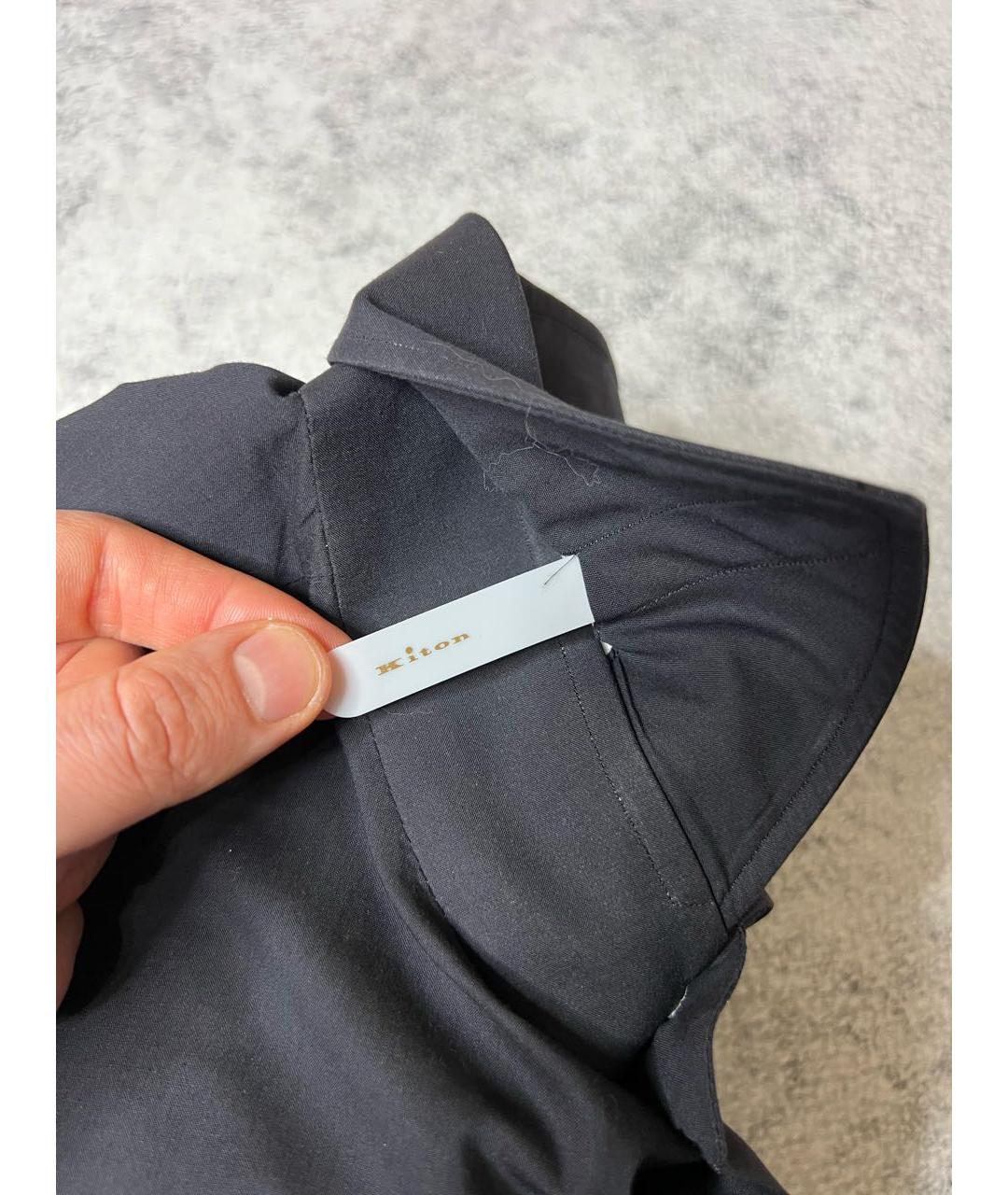 KITON Черная хлопковая кэжуал рубашка, фото 5