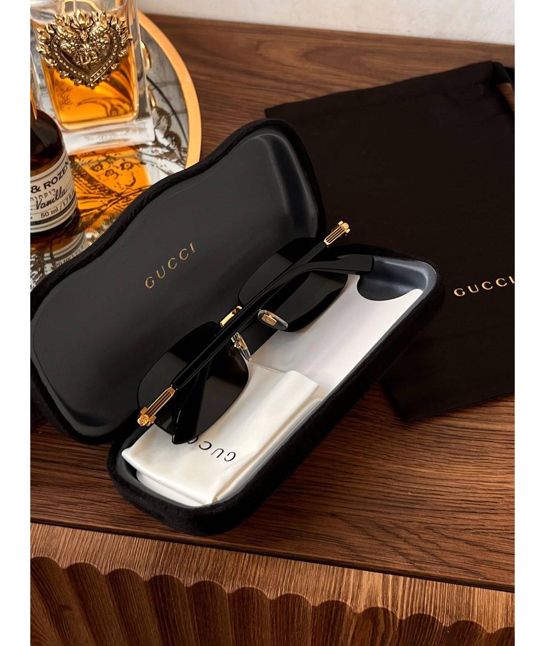 GUCCI Черные пластиковые солнцезащитные очки, фото 5
