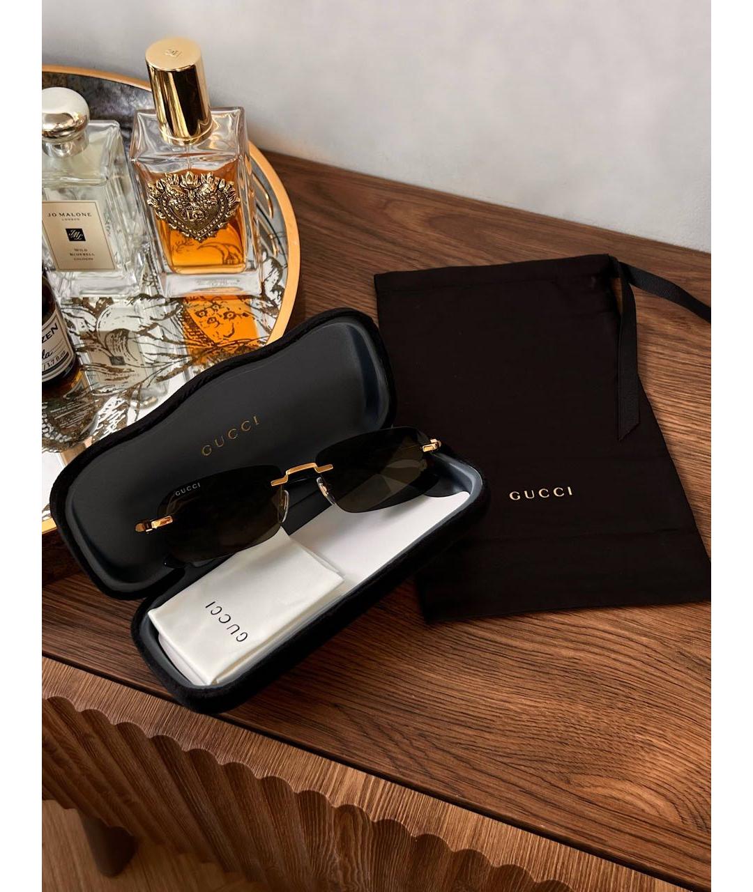 GUCCI Черные пластиковые солнцезащитные очки, фото 4
