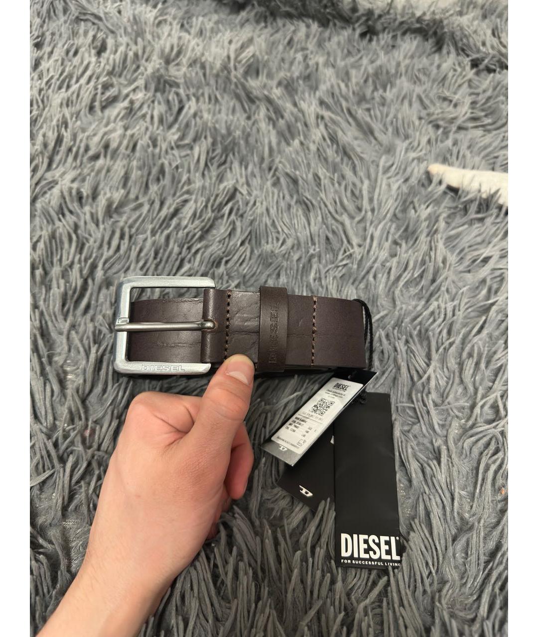 DIESEL Коричневый кожаный ремень, фото 5