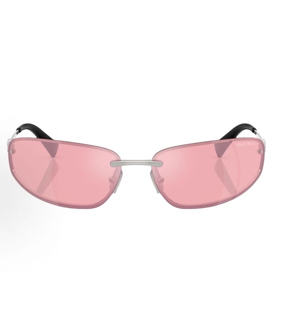 MIU MIU Серебряные металлические солнцезащитные очки, фото 2