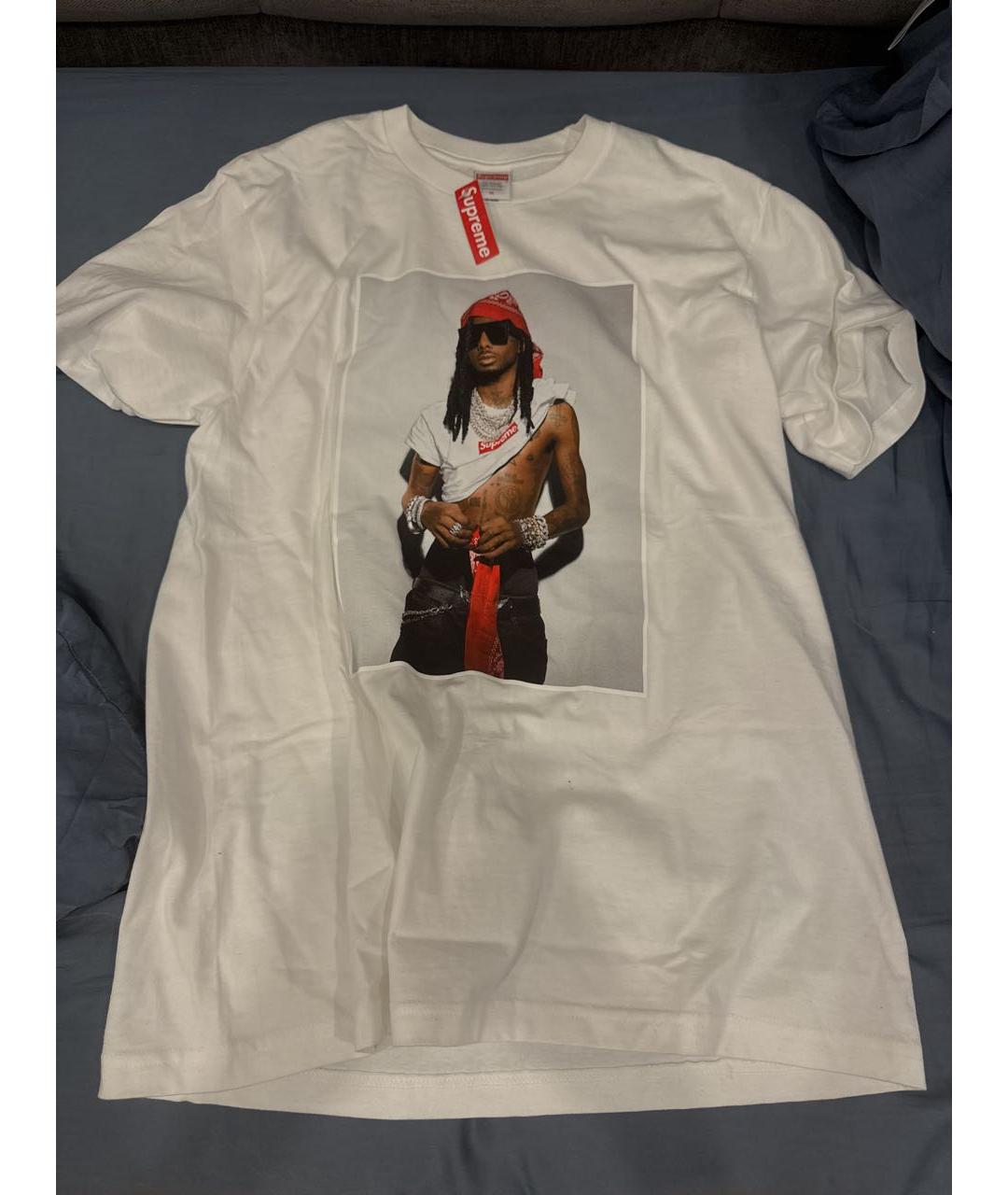SUPREME Белая футболка, фото 4