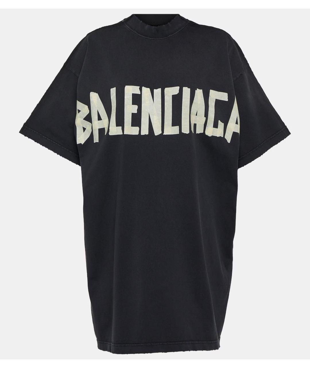 BALENCIAGA Черная хлопковая футболка, фото 5