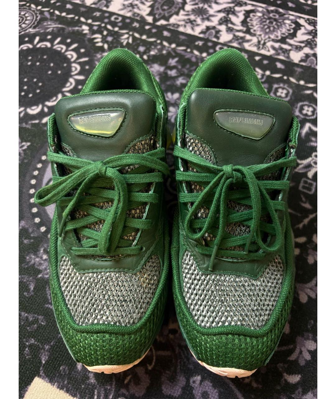 ADIDAS X RAF SIMONS Зеленые текстильные низкие кроссовки / кеды, фото 2