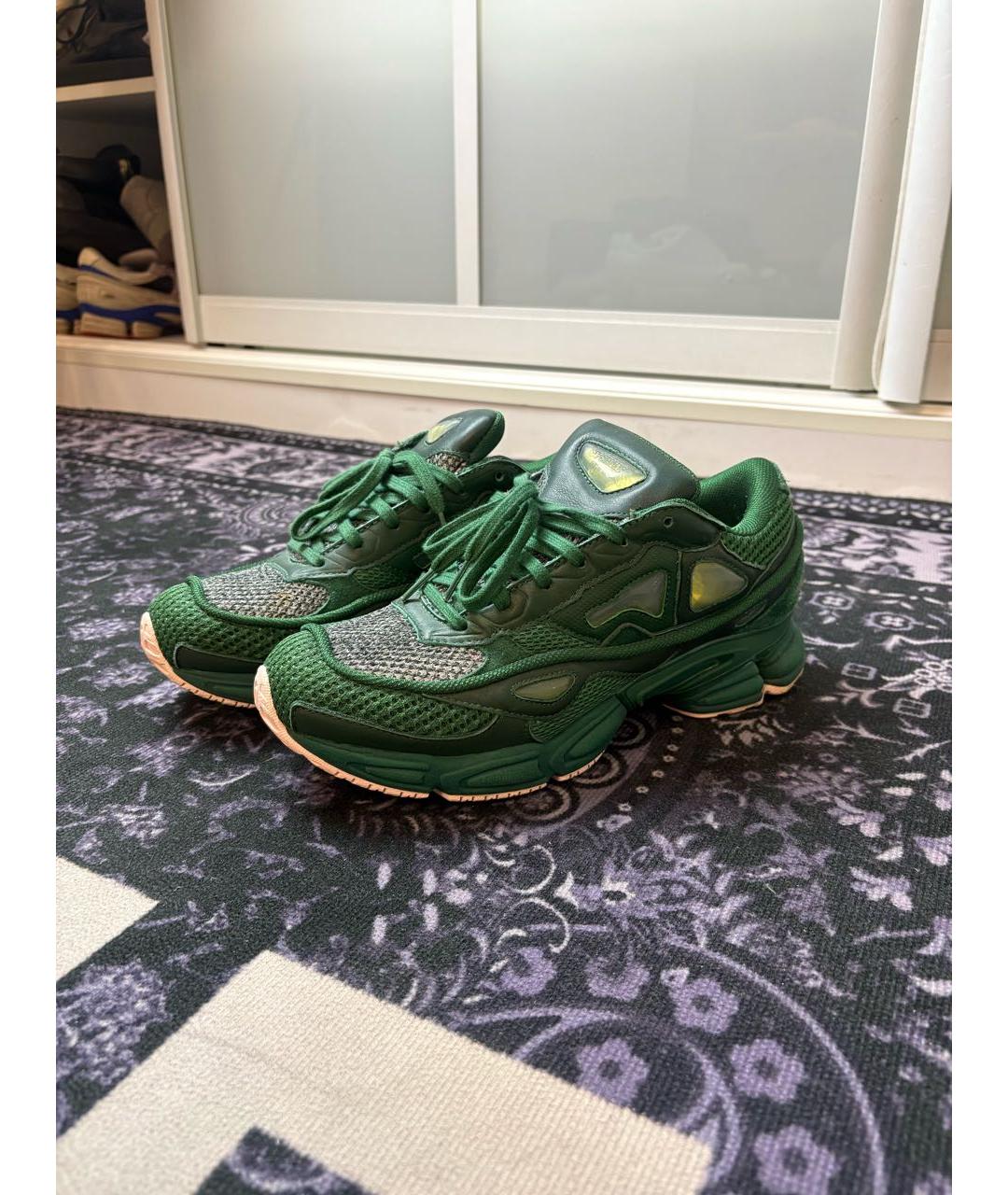 ADIDAS X RAF SIMONS Зеленые текстильные низкие кроссовки / кеды, фото 5