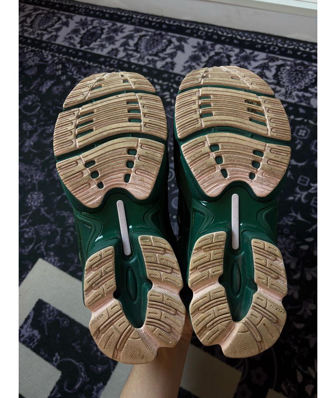 ADIDAS X RAF SIMONS Зеленые текстильные низкие кроссовки / кеды, фото 3