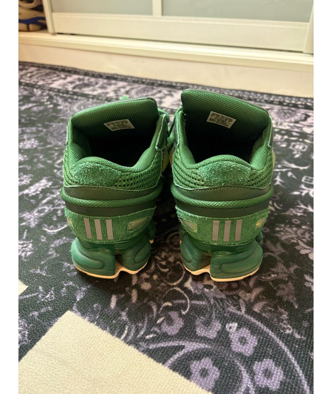 ADIDAS X RAF SIMONS Зеленые текстильные низкие кроссовки / кеды, фото 4
