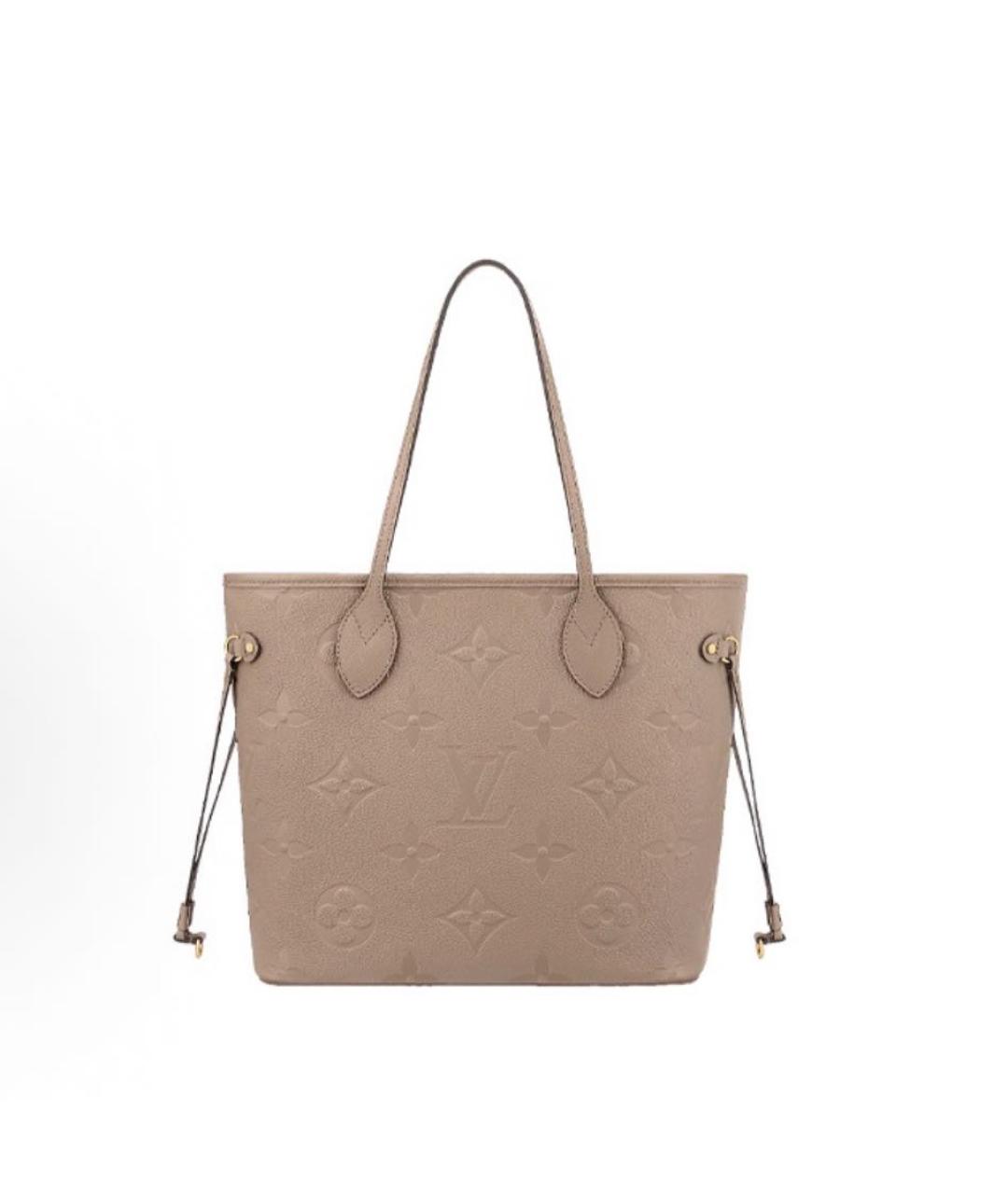 LOUIS VUITTON Бежевая кожаная сумка тоут, фото 4