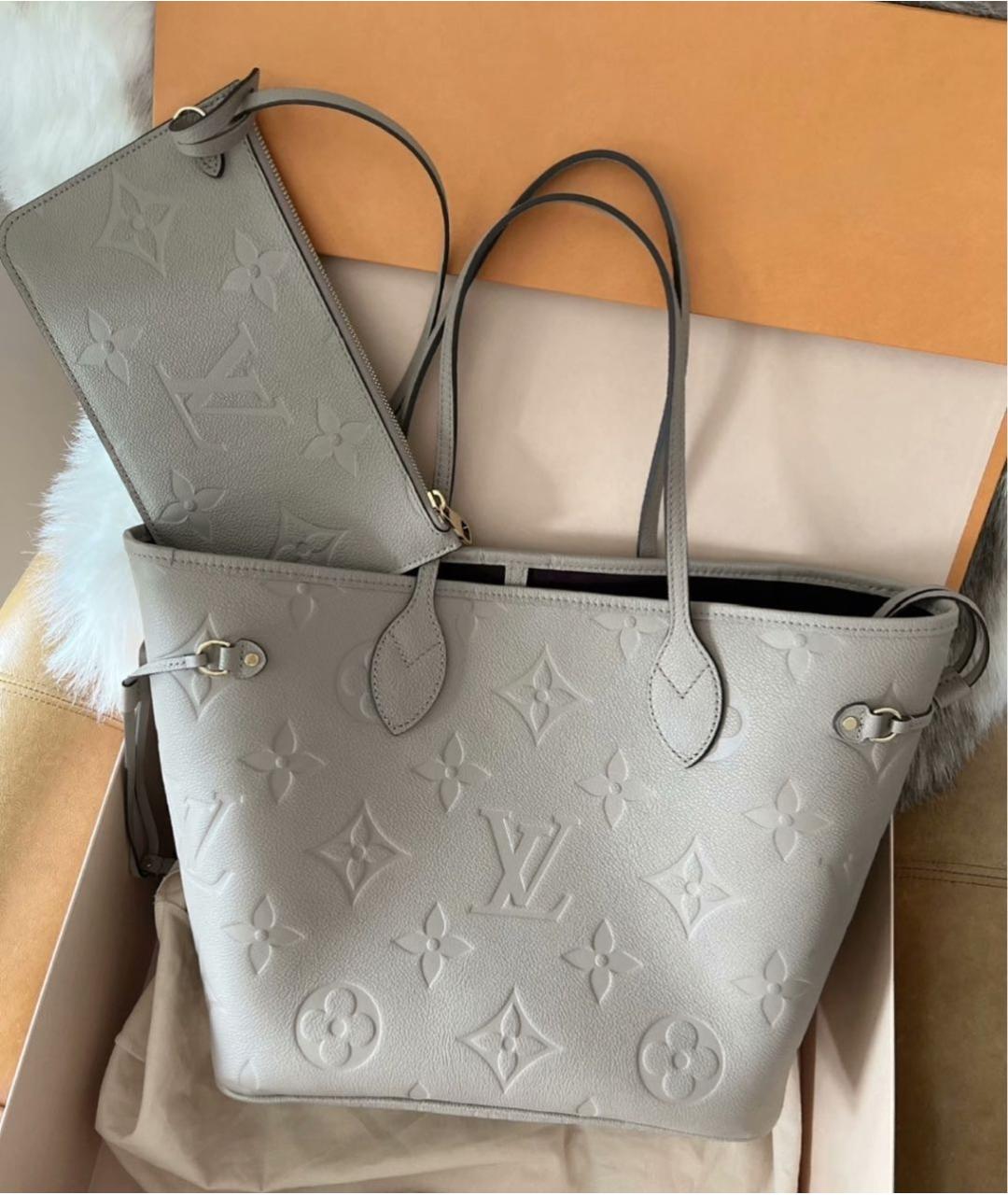 LOUIS VUITTON Бежевая кожаная сумка тоут, фото 2