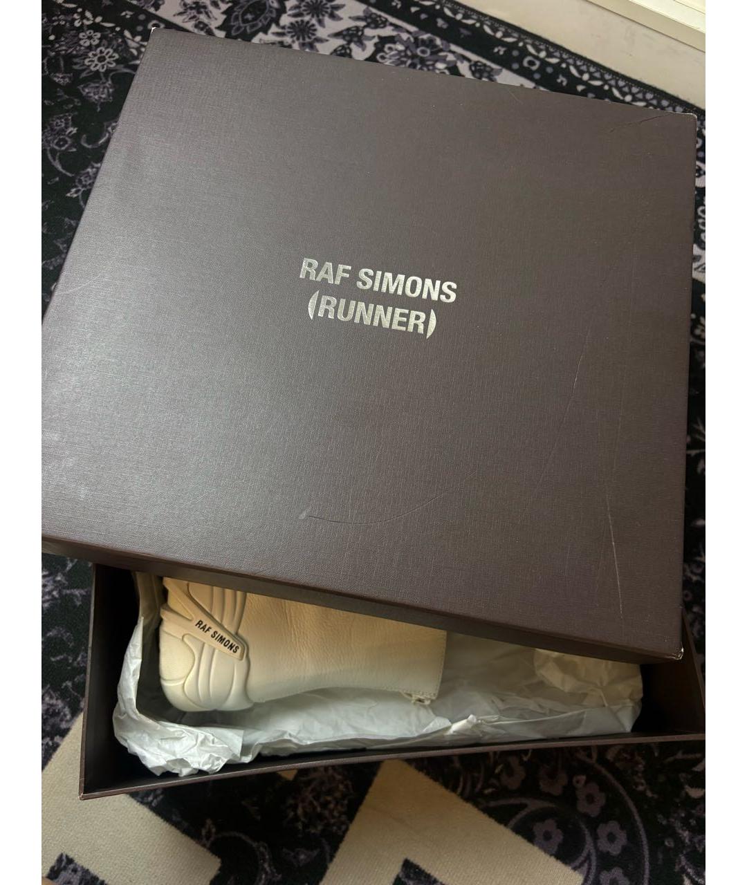 RAF SIMONS Белые кожаные кроссовки, фото 4