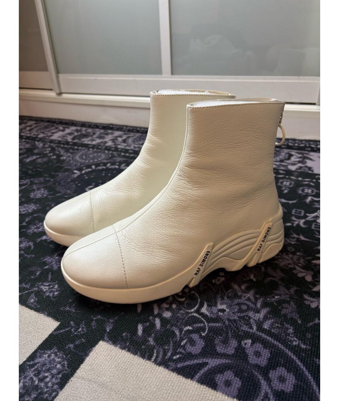 RAF SIMONS Белые кожаные кроссовки, фото 5
