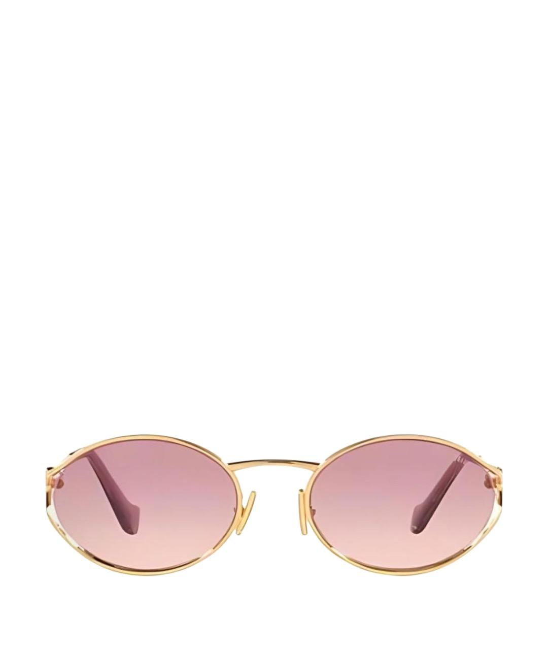 MIU MIU Золотые металлические солнцезащитные очки, фото 1