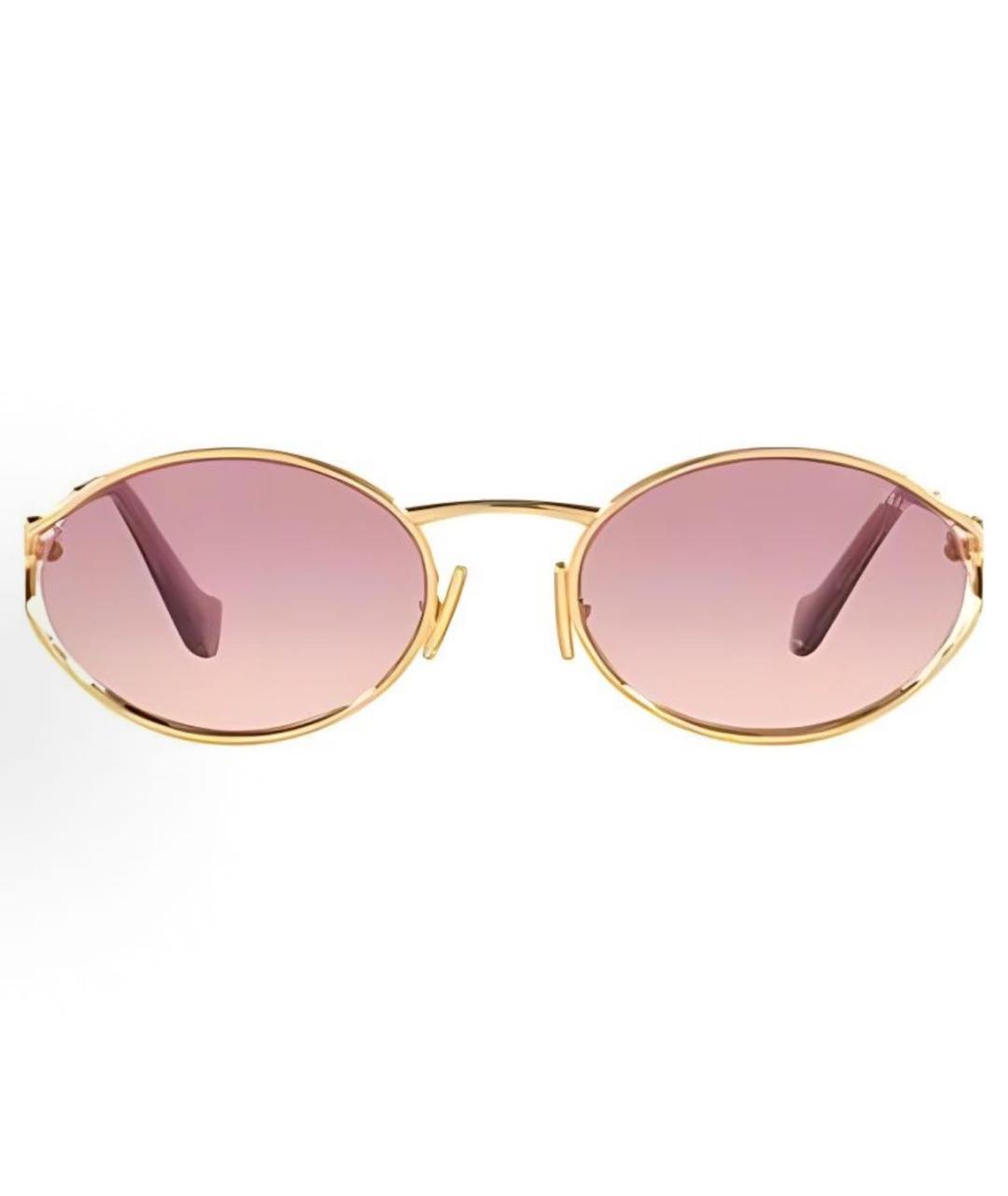MIU MIU Золотые металлические солнцезащитные очки, фото 9