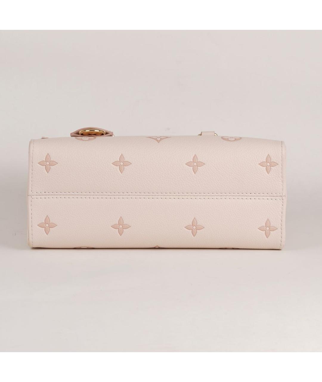 LOUIS VUITTON Бежевая кожаная сумка с короткими ручками, фото 7