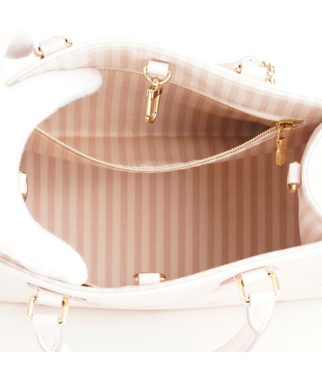 LOUIS VUITTON Бежевая кожаная сумка с короткими ручками, фото 8